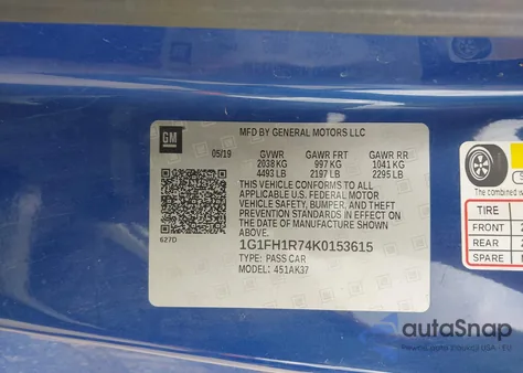 2019 Chevrolet Camaro 2Ss from USA, damaged, VIN 1G1FH1R74K0153615